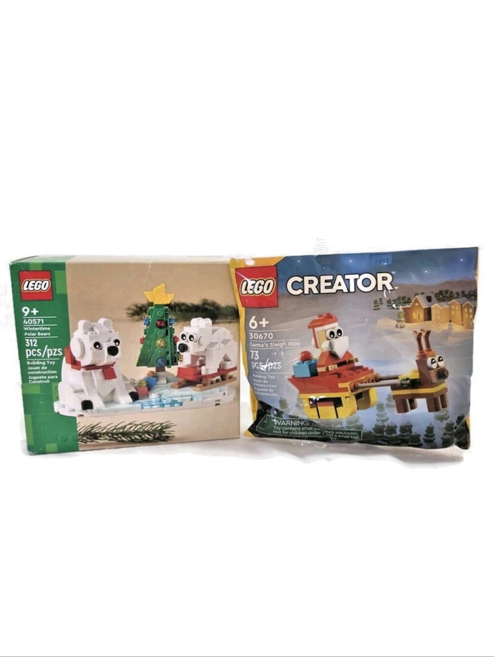 LEGO Christmas Wintertime Polar Bears 40571 Santa’s Sleigh Ride 30670 Lot Sealed